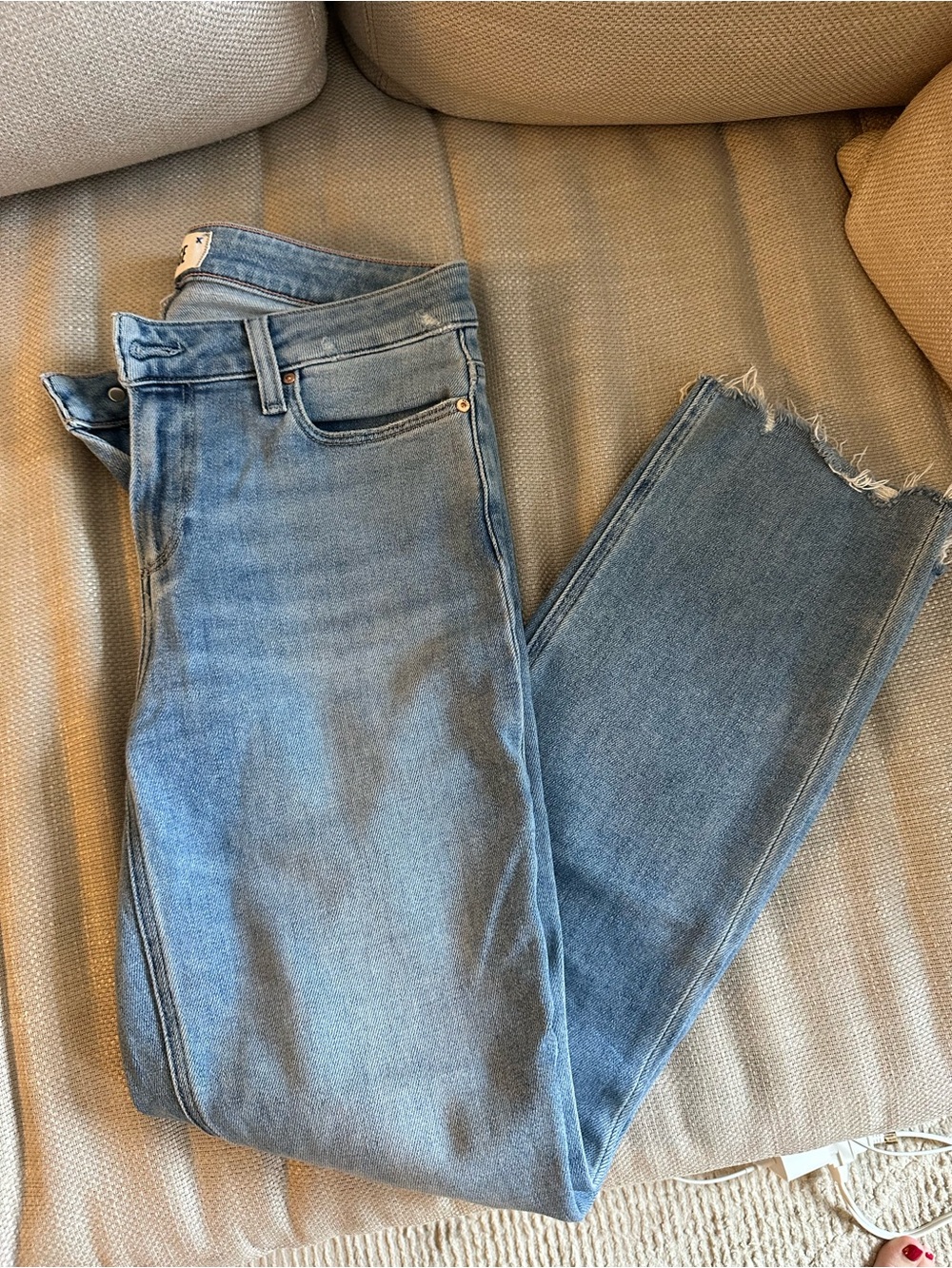 Paige Light Blue Women's Straight-Leg Jeans